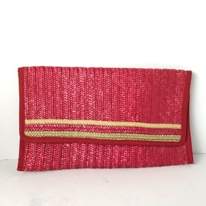 Vintage Maas Bros FL Boho Straw Woven Clutch Purse